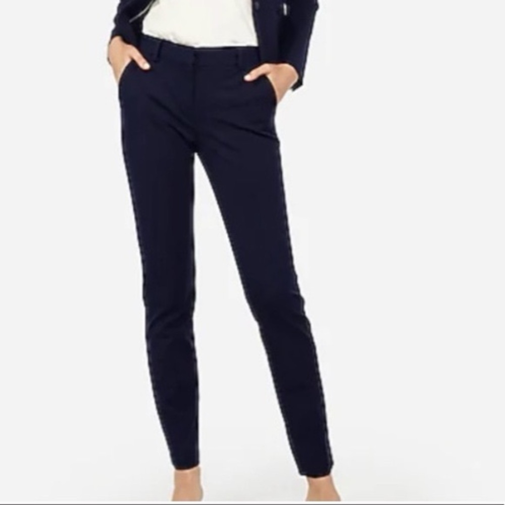 Classic Navy Blue Ankle Length Dress Pant